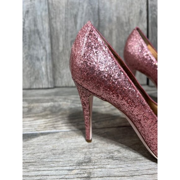 GIAMBA Paris Galactica Patent Rosa High Heels Pink Glitter Pumps 9.5 NWB - Picture 3 of 7